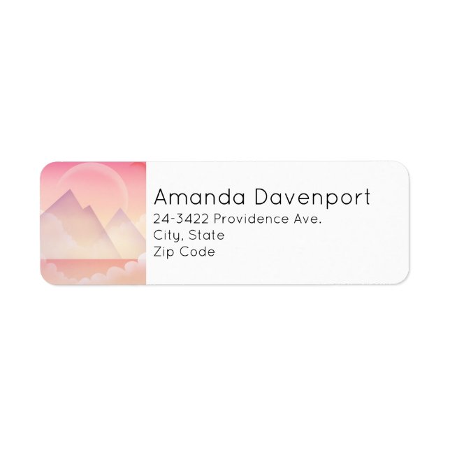 Etiqueta Dreamy Pastel Mountain Landscape (Frente)