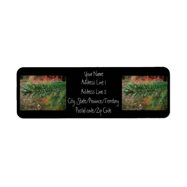 Etiqueta Dropletas de agua en masa de pruce (Frente)