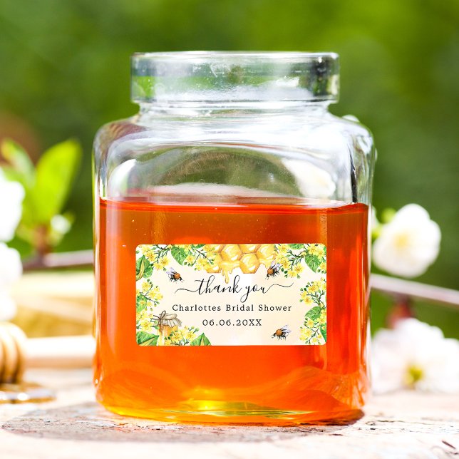 Etiqueta Ducha de novia abeja bumble agradecimiento floral  (Subido por el creador)