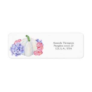 Etiqueta Ducha de novia de flores de calabaza blanca y hort