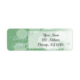 Etiqueta Ducha de novia en un blanco y verde menta
