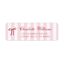 Ducha de Novia Preppy con Lazos de Rayas Rosadas