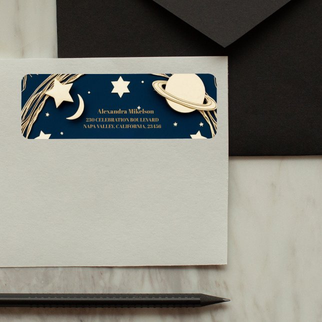 Etiqueta Ducha nupcial Crescent Moon Gold Celestial de la M (Subido por el creador)