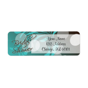 Etiqueta Ducha nupcial en azul turquesa y marrón