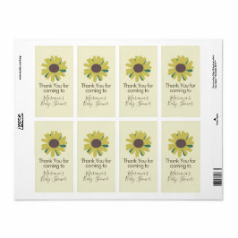 Etiqueta Ducha Simple de Bebé Girasoles Verdor    