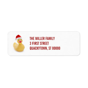 Etiqueta Ducky del kitsch de Santa