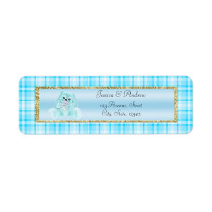 Etiqueta Dulce Conejo Azul Bebé Shower