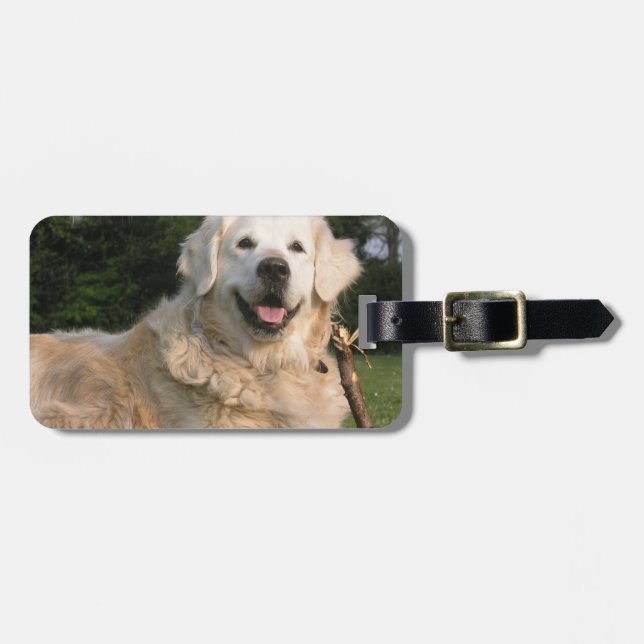 Etiqueta dulce del equipaje del golden retriever (Frente Horizontal)
