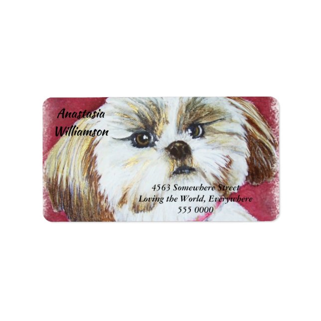 Etiqueta Dulce discurso de Shih Tzu (Frente)
