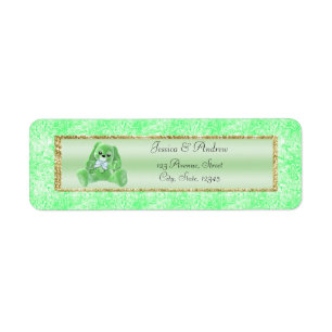 Etiqueta Dulce Fiesta de Bebé de Conejito Verde