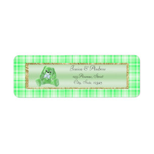 Etiqueta Dulce Fiesta de Bebé de Conejito Verde
