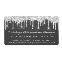 Etiqueta Dulce Gris Bridal Sweet 16º Papel Kraft Plata