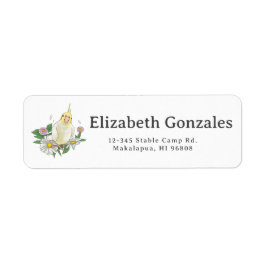 Etiqueta Dulce Ilustración Floral de Cacatúa