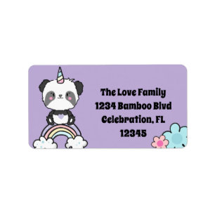 Etiqueta Dulce Panda Unicorn Girly Floral