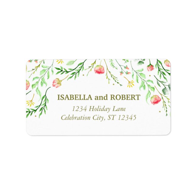 Etiqueta Dulce romántico | Boda floral (Frente)