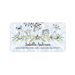 Etiqueta Dulce Safari Animales Niños Dirección de Baby Show