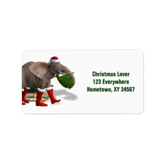 Etiqueta Dulce Santa Claus Elephant