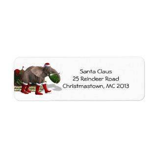 Etiqueta Dulce Santa Claus Elephant