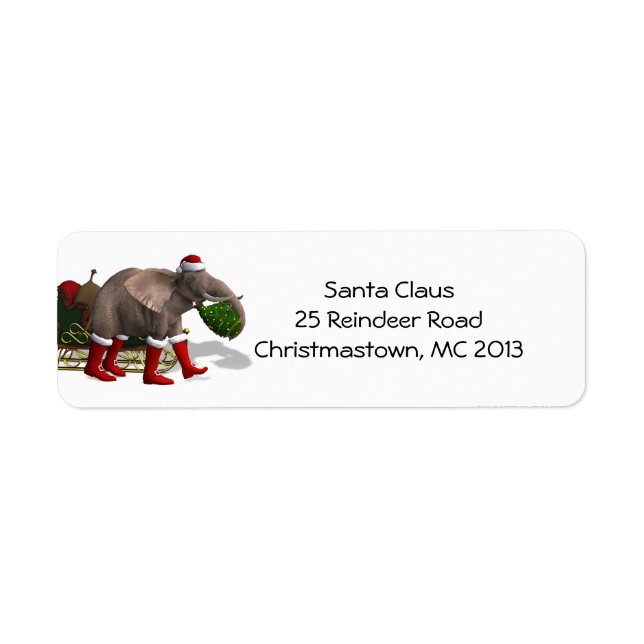 Etiqueta Dulce Santa Claus Elephant (Frente)