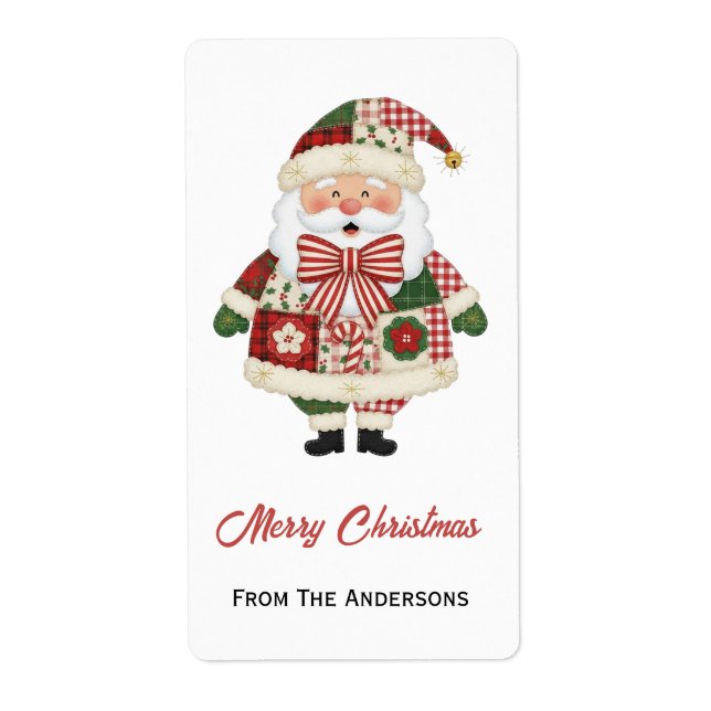 Etiqueta Dulce Santa Personalizado Navidad Fiesta (Frente)