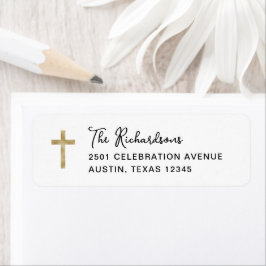 Etiqueta Dulce y caprichoso | Bautismo cruzado de oro