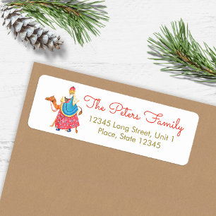 Etiqueta Dulces Tres Reyes Magos Fiesta de Navidad