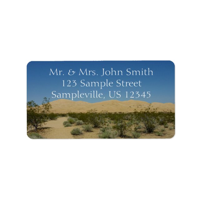 Etiqueta Dunas Kelso en el Parque Nacional Mojave (Frente)