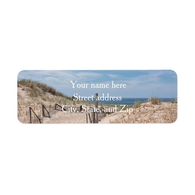 Etiqueta Dunas y playa de arena (Frente)