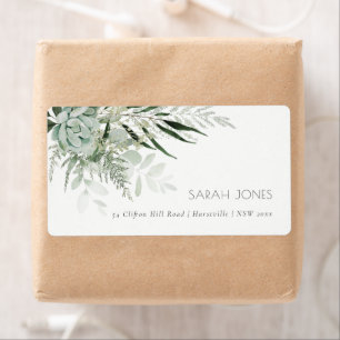 Etiqueta Dusky Green Leafy Fern Succulage Address