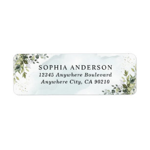 Etiqueta Dusty Blue Eucalyptus Greenery Succulent Wedding