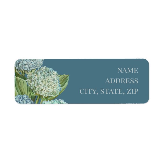 Etiqueta Dusty Blue Hydrangea Bouquet (Frente)