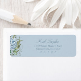 Etiqueta Dusty Blue Hydrangea Return Address Labels