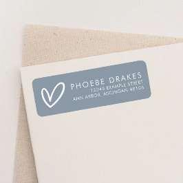 Etiqueta Dusty Blue Minimalista Bridal Shower Dirección de 