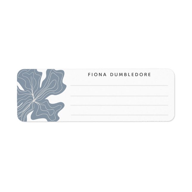 Etiqueta Dusty Blue Name Lined Blank Template Herb Floral (Frente)