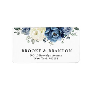 Etiqueta Dusty Marina Azul Champagne Boda de marfil