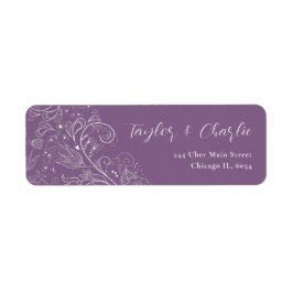 Etiqueta Dusty Purple Elegent Boda Floral