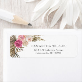 Etiqueta Dusty Rosa Floral Boho Boda