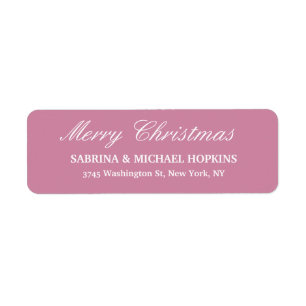 Etiqueta Dusty Rosa Merry Christmas Message Family Sheet
