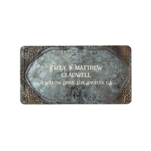 Etiqueta Dwarven Splendor Fantasy Boda (Frente)