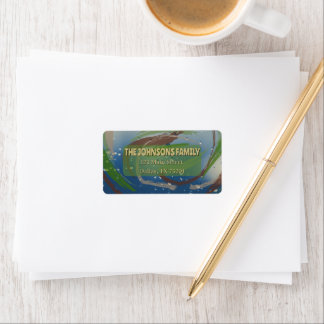 Etiqueta Earthy Green, Brown & Beige Return Address Label