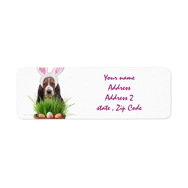 Etiqueta Easter Basset Hound (Frente)