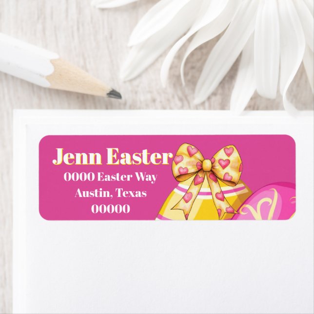 Etiqueta Easter Eggs in Pink and Yellow (In situ)