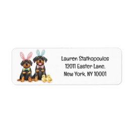 Etiqueta Easter Rottweiler Dogs Bunny Ears