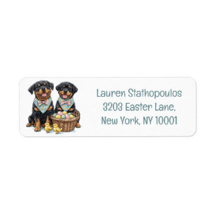Etiqueta Easter Rottweiler Dogs Easter Basket