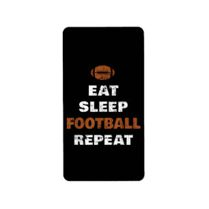 Etiqueta Eat Sleep Football Repetir el amor Vintage Gi
