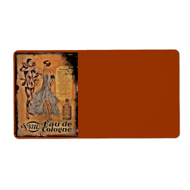 Etiqueta Eau de Colonia Harlequin y Flapper (Frente)