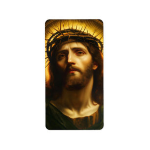 Etiqueta Ecce Homo   Jesucristo con Corona de Espinas
