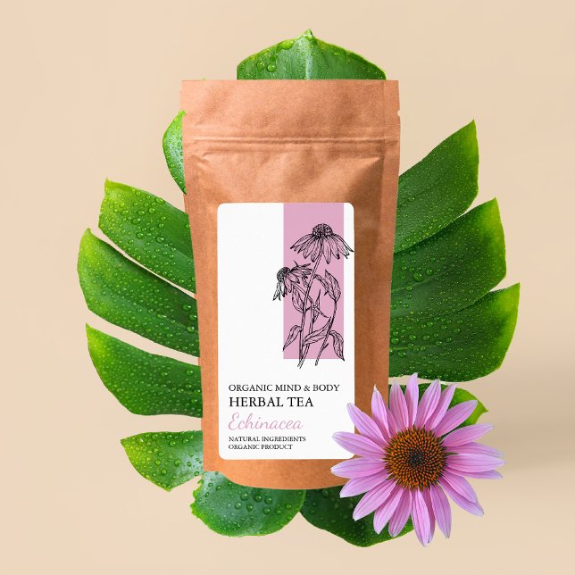 Etiqueta Echinacea Orgánica para el negocio del té (Subido por el creador)