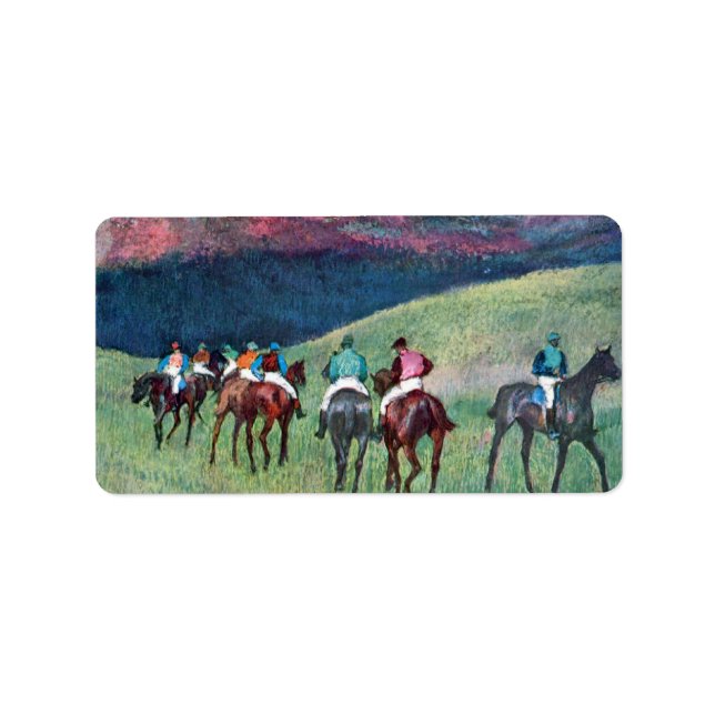 Etiqueta Edgar Degas - Carrera de caballos - La formación (Frente)