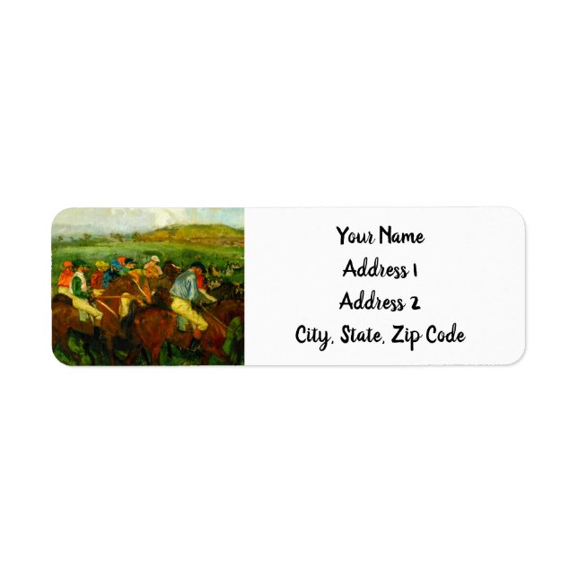 Etiqueta Edgar Degas Horseback Riding (Frente)